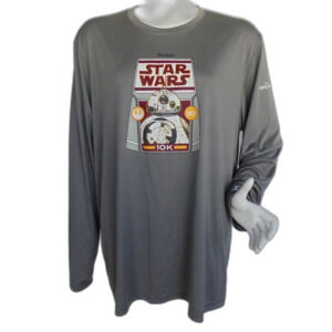 CHAMPION Running Shirt, XL, DISNEYLAND Star Wars Run 10K, Long sleeve, Gray